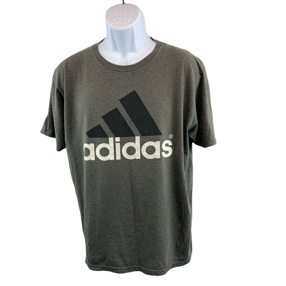 Adidas Size Large Mens The Go-To Tee T Shirt Gray Graphic Shirt Activewear
